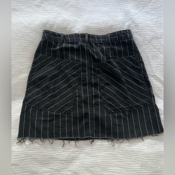 Urban Outfitters BGD Black Raw Cut Pin Stripe Skirt (Size Small) - Picture 2 of 5